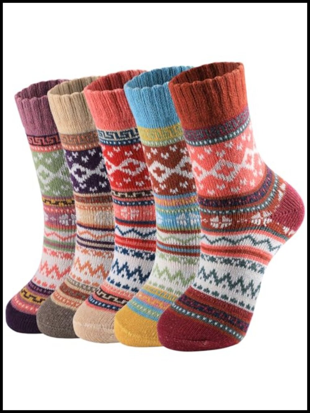 Wool Crew Socks Soft Warm Thick Winter Boot Socks for Women